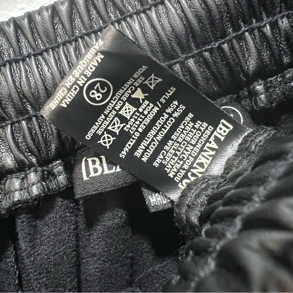 BLANK NYC Black Drawstring Faux Leather Joggers Size 28 - Picture 10 of 16